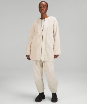 Abrigos Lululemon Collarless Textured Fleece Full Zip Mujer Blancas Chile | 698LKANJZ