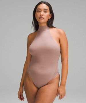 Body Lululemon Wundermost Ultra-Soft Nulu Mockneck Sin Manga Mujer Rosas Chile | 429XNEIMB