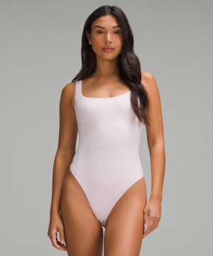 Body Lululemon Wundermost Ultra-Soft Nulu Square-Neck Sin Manga Mujer Rosas Chile | 985AWDITX