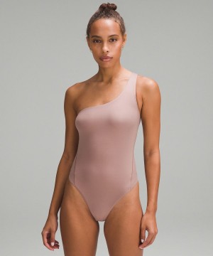 Body Lululemon Wundermost Ultra-Soft Nulu Asymmetrical Mujer Rosas Chile | 697EOYVID