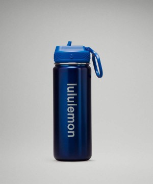 Botellas de Agua Lululemon Back to Life Deporte Bottle 18oz Straw Lid Mujer Azules Chile | 598UANVIT