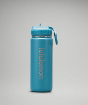 Botellas de Agua Lululemon Back to Life Deporte Bottle 18oz Straw Lid Mujer Azules Chile | 349DCVPZA