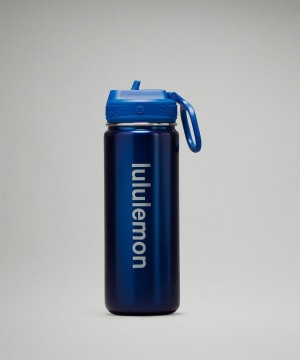Botellas de Agua Lululemon Back to Life Deporte Bottle 18oz Straw Lid Hombre Azules Chile | 521EAFOQN