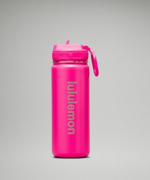 Botellas de Agua Lululemon Back to Life Deporte Bottle 18oz Straw Lid Mujer Rosas Chile | 091VCLXTA
