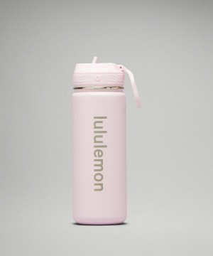 Botellas de Agua Lululemon Back to Life Deporte Bottle 18oz Straw Lid Mujer Rosas Chile | 276JEOMAS