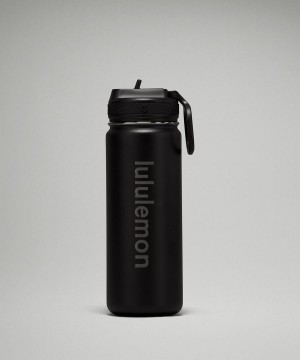 Botellas de Agua Lululemon Back to Life Deporte Bottle 18oz Straw Lid Mujer Negras Chile | 593MKVFGQ