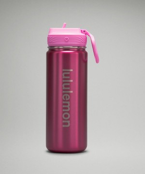 Botellas de Agua Lululemon Back to Life Deporte Bottle 18oz Straw Lid Mujer Moradas Chile | 432SYFDHX