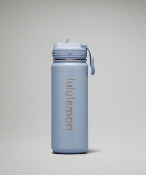 Botellas de Agua Lululemon Back to Life Deporte Bottle 18oz Straw Lid Mujer Azules Beige Chile | 934JUZFOI
