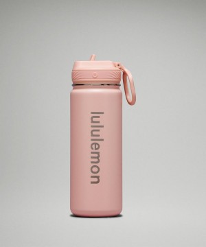 Botellas de Agua Lululemon Back to Life Deporte Bottle 18oz Straw Lid Mujer Rosas Blancas Chile | 035AWGTLJ