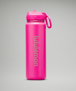 Botellas de Agua Lululemon Back to Life Deporte Bottle 24oz Straw Lid Mujer Rosas Chile | 270XPOCRQ