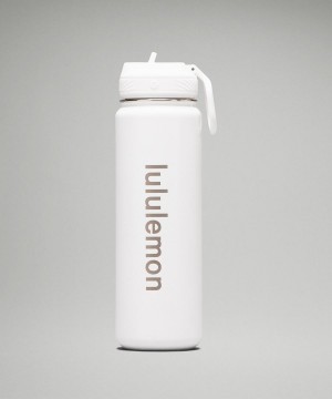 Botellas de Agua Lululemon Back to Life Deporte Bottle 24oz Straw Lid Mujer Blancas Chile | 709CUGTWR