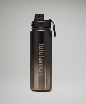 Botellas de Agua Lululemon Back to Life Deporte Bottle 24oz Shine Mujer Negras Gris Chile | 947ZBASTC