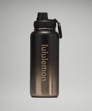 Botellas de Agua Lululemon Back to Life Deporte Bottle 32oz Shine Mujer Negras Gris Chile | 079EBXCSY