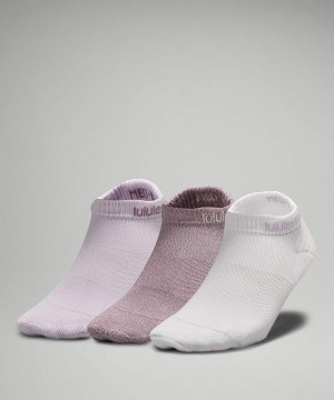 Calcetines Lululemon Daily Stride Comodidad Low-Ankle 3 Pack Mujer Blancas Moradas Moradas Chile | 091CGOZFH
