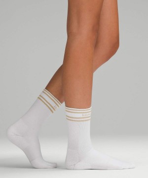 Calcetines Lululemon Daily Stride Comodidad Crew Mujer Blancas Chile | 763FOGQCR