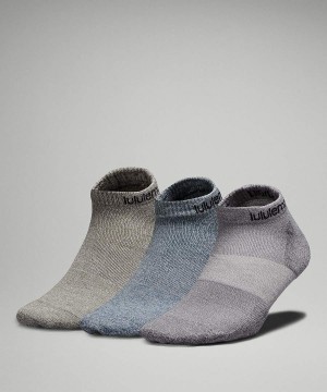 Calcetines Lululemon Daily Stride Comodidad Low-Ankle 3 Pack Hombre Gris Azules Verde Oliva Chile | 973CVWRYA
