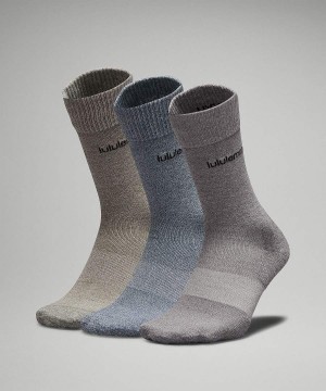 Calcetines Lululemon Daily Stride Comodidad Crew 3 Pack Hombre Blancas Gris Negras Chile | 147VTKWSJ