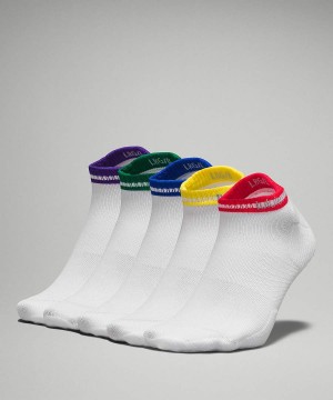 Calcetines Lululemon Daily Stride Comodidad Low-Ankle 5 Pack Hombre Blancas Multicolor Chile | 059WGYEOD