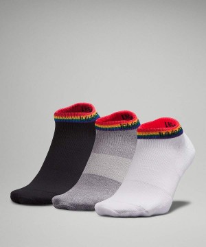 Calcetines Lululemon Daily Stride Comodidad Low-Ankle 3 Pack Hombre Blancas Gris Negras Chile | 215FENILB