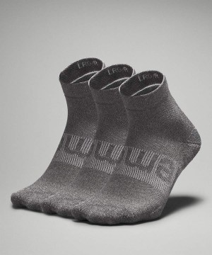 Calcetines Lululemon Power Stride Ankle 3 Pack Hombre Gris Chile | 468QXJDWS