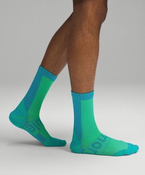 Calcetines Lululemon Power Stride Crew Hombre Turquesa Chile | 186WZNDKR