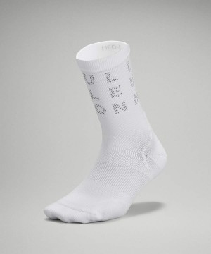 Calcetines Lululemon Power Stride Crew Reflective Mujer Amarillo Chile | 639DLUVIX
