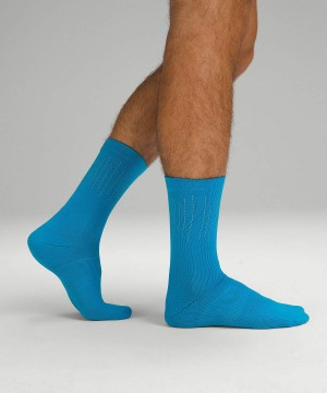 Calcetines Lululemon Power Stride Crew Reflective Hombre Blancas Chile | 368DSICVK