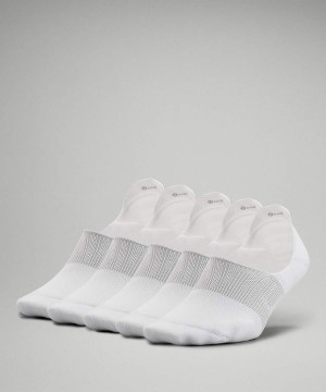 Calcetines Lululemon Power Stride No-Show with Active Grip 5 Pack Mujer Blancas Chile | 903NJLUDP