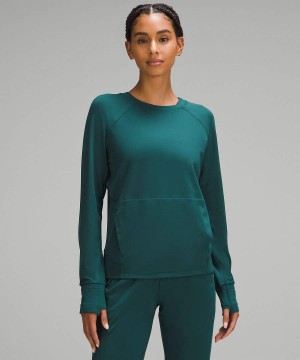 Camisa Manga Larga Lululemon It's Rulu Classic-Fit Crew Fleece Mujer Turquesa Chile | 013JZHMAY