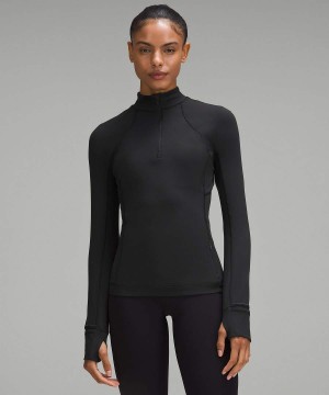 Camisa Manga Larga Lululemon It's Rulu Half Zip Mujer Negras Chile | 578KVGTJX