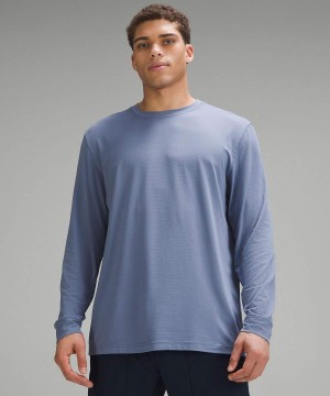 Camisa Manga Larga Lululemon License to Train Relaxed-Fit Hombre Azules Chile | 486EPBSFR