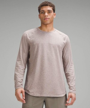 Camisa Manga Larga Lululemon License to Train Hombre Gris Blancas Chile | 074SFYHMG