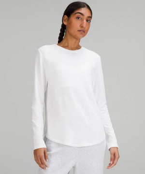 Camisa Manga Larga Lululemon Love Modal Fleece Mujer Blancas Chile | 753AVKTGS