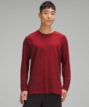 Camisa Manga Larga Lululemon Lunar New Year Metal Vent Tech Hombre Rojas Oscuro Chile | 948WVRXNK