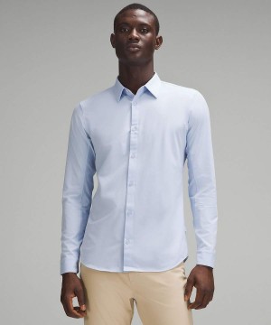Camisa Manga Larga Lululemon New Venture Slim-Fit Hombre Azules Beige Chile | 658ORNPQS