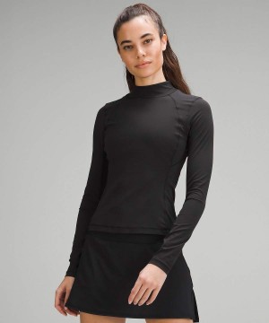 Camisa Manga Larga Lululemon Nulux Mockneck Mujer Negras Chile | 043UCESNR