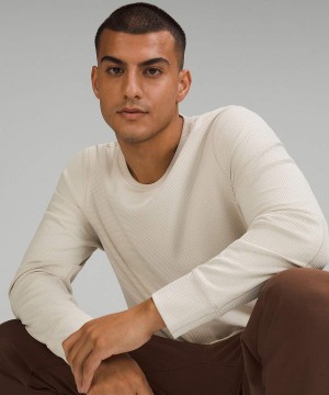 Camisa Manga Larga Lululemon Shift Stitch Crew Hombre Blancas Chile | 637EQVMOA