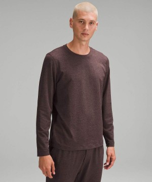 Camisa Manga Larga Lululemon Soft Jersey Hombre Chocolate Chile | 894EZVMRQ