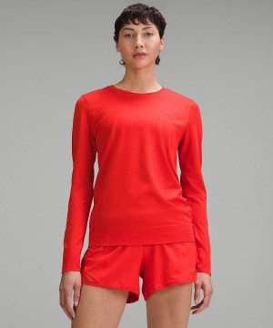 Camisa Manga Larga Lululemon Swiftly Relaxed Mujer Rojas Chile | 795GZFEOL