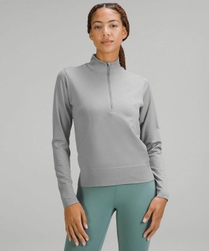 Camisa Manga Larga Lululemon Swiftly Relaxed Half Zip Mujer Gris Blancas Chile | 467AFDRXM
