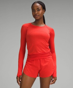 Camisa Manga Larga Lululemon Swiftly Tech 2.0 Mujer Rojas Chile | 058VGBNMX