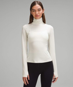 Camisa Manga Larga Lululemon Turtleneck Base Layer Mujer Beige Chile | 428PWVESM