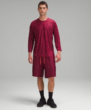 Camisa Manga Larga Lululemon lab Quick-Dry 3/4 Sleeve Entrenamiento Hombre Burdeos Multicolor Chile | 569UPLJBQ