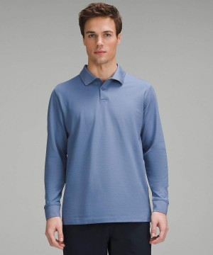 Camisa Polo Lululemon Classic-Fit Pique Long-Sleeve Hombre Azules Chile | 270CSTWKU
