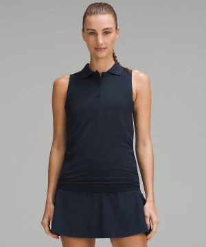 Camisa Polo Lululemon Swiftly Tech Sin Manga Mujer Azul Marino Azul Marino Chile | 349KJARUF