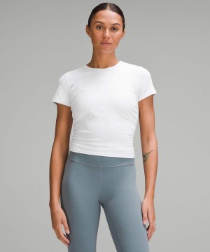 Camiseta Lululemon All It Takes Acanalado Nulu Mujer Blancas Chile | 637TBMVCH