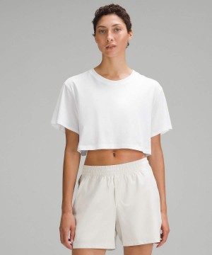Camiseta Lululemon All Yours Cropped Mujer Blancas Chile | 245BVFGPO