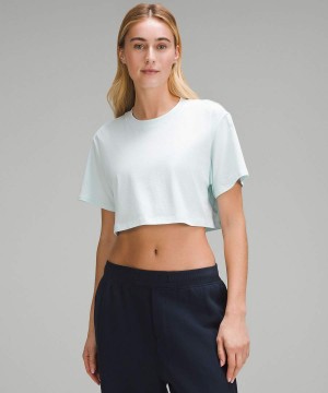 Camiseta Lululemon All Yours Cropped Mujer Azules Chile | 541PMSDLC