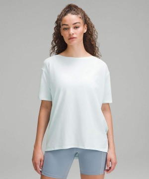 Camiseta Lululemon Back in Action Corta-Sleeve Mujer Blancas Chile | 921VIOMCZ