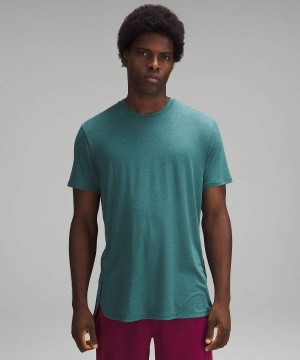 Camiseta Lululemon Balancer Corta-Sleeve Hombre Turquesa Chile | 749EFTWGR